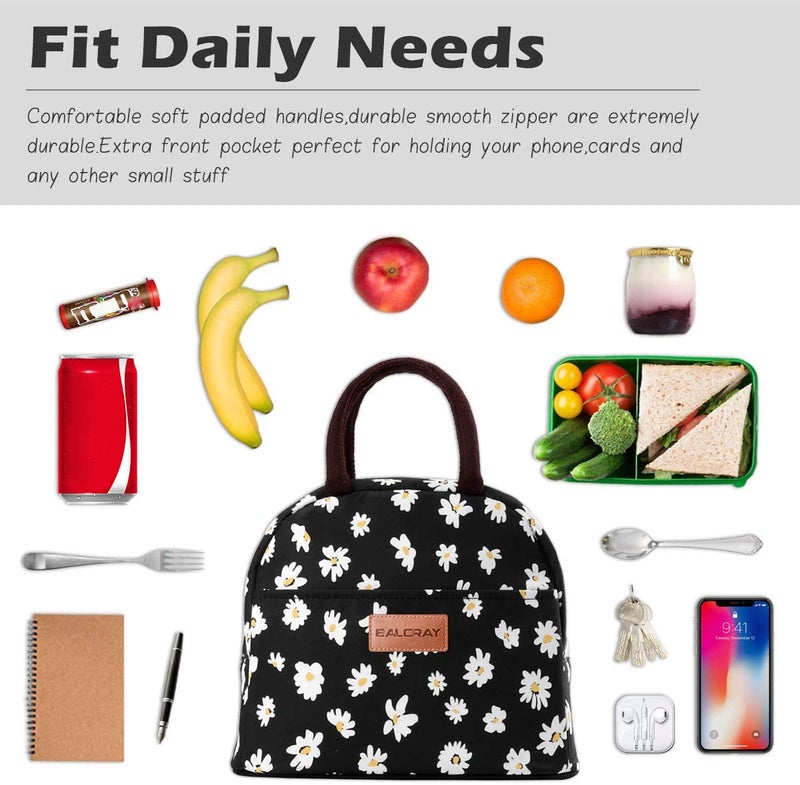 BALORAY Lunch Bag for Women Men Insulated Lunch Box for Adult Reusable Lunch Tote Bag for Work, Picnic or Travel (Daisy) - Image 5